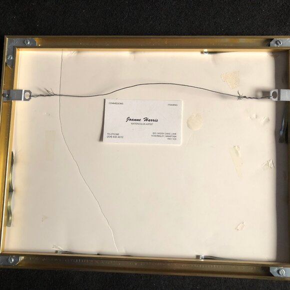 Joanne Harris water color painting pink flowers Nieleen metal frame wall decor - Picture 7 of 7